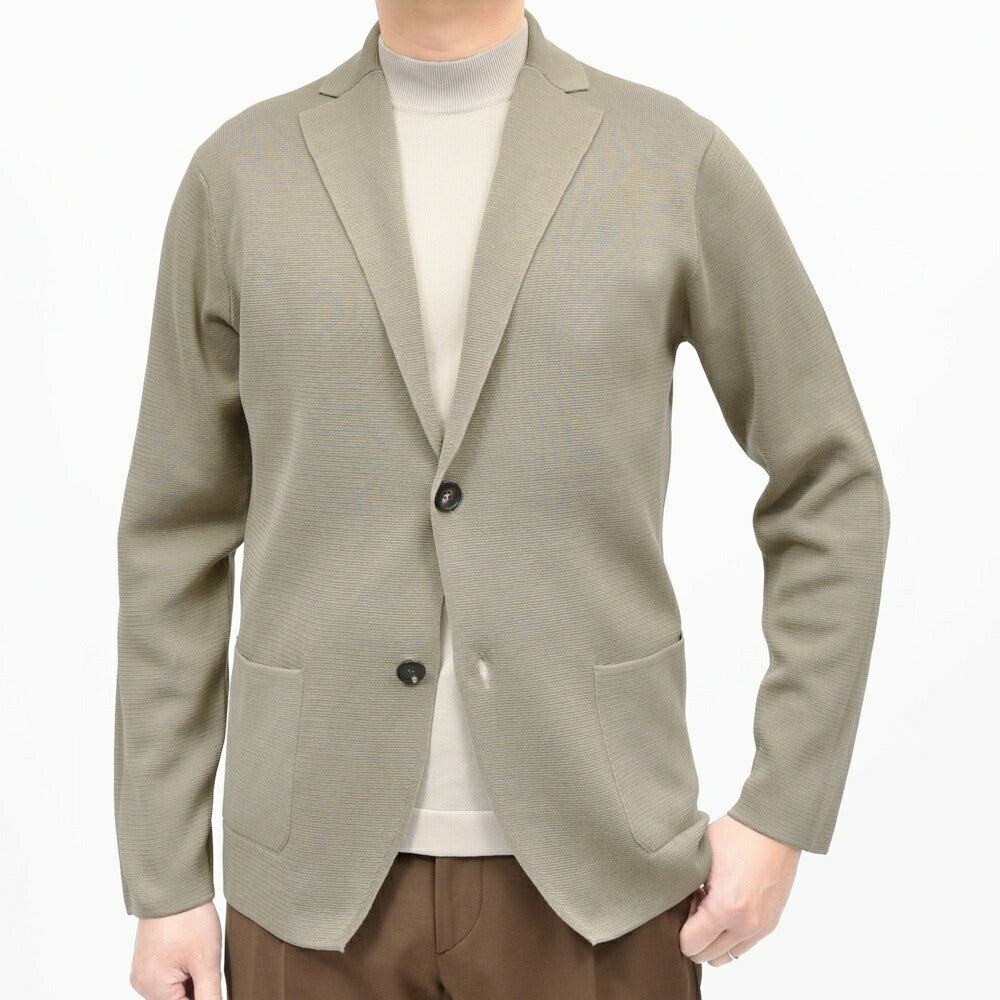FILIPPO DE LAURENTIIS（フィリッポ デ ローレンティス） クレープコットンミラノリブ2Bニットジャケット RJMLMPT09 16061004109