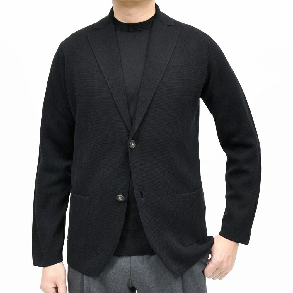 FILIPPO DE LAURENTIIS（フィリッポ デ ローレンティス） クレープコットンミラノリブ2Bニットジャケット RJMLMPT09 16061004109