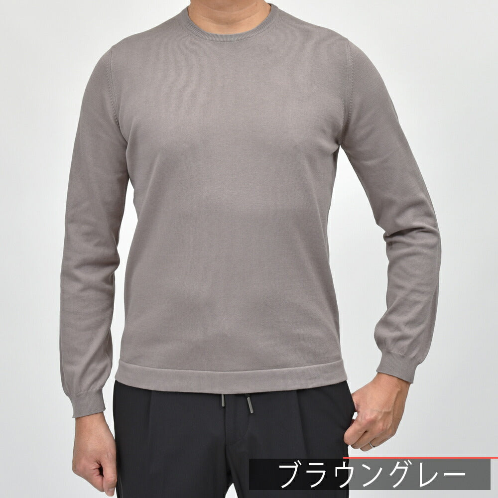 GRAN SASSO（グランサッソ） 12ゲージソフトコットンクルーネックニット 58136/18120 16061010035