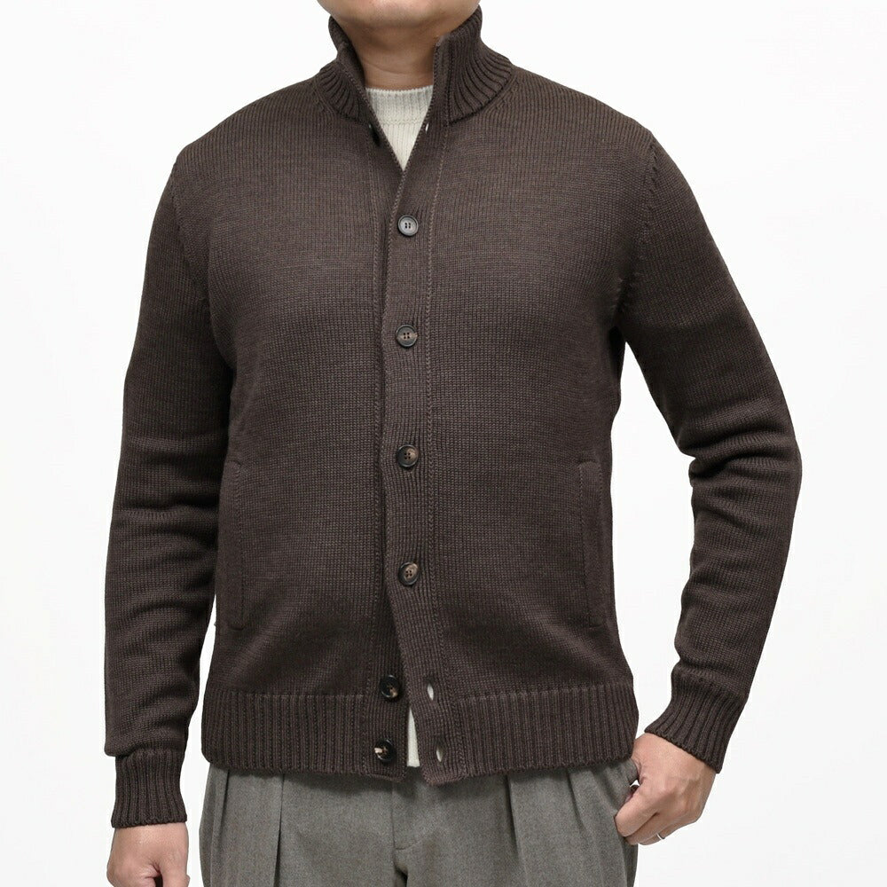 ZANONE（ザノーネ） 5ゲージウールスタンドカラーニットカーディガン CHIOTO/SLIM FIT/810130/ZR229/65802 16062001052