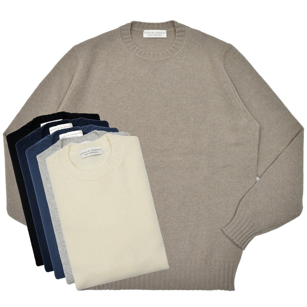 FILIPPO DE LAURENTIIS（フィリッポ デ ローレンティス）7ゲージウールカシミアクルーネックニット 5GC3ML60 16062001109