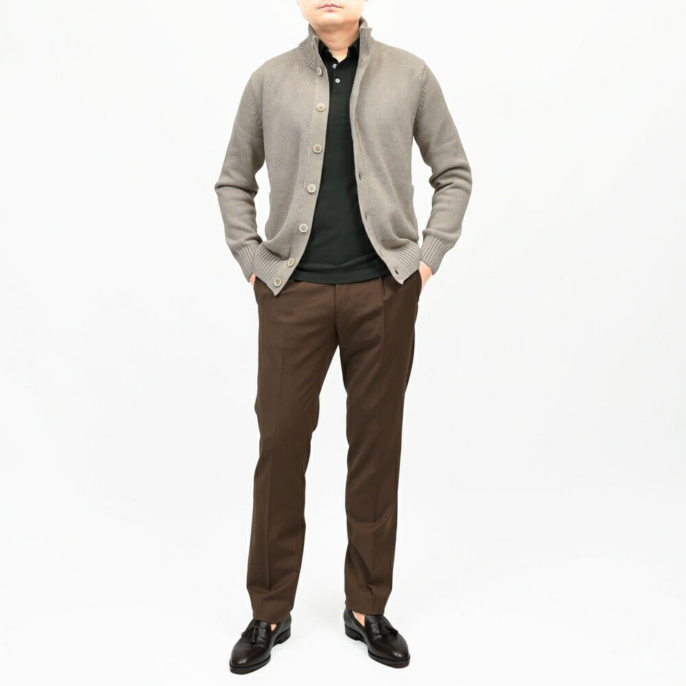 ZANONE（ザノーネ） 5ゲージソフトコットンスタンドカラーニットカーディガン CHIOTO/SLIM FIT/810150/ZN392/55602(M) 16065301052
