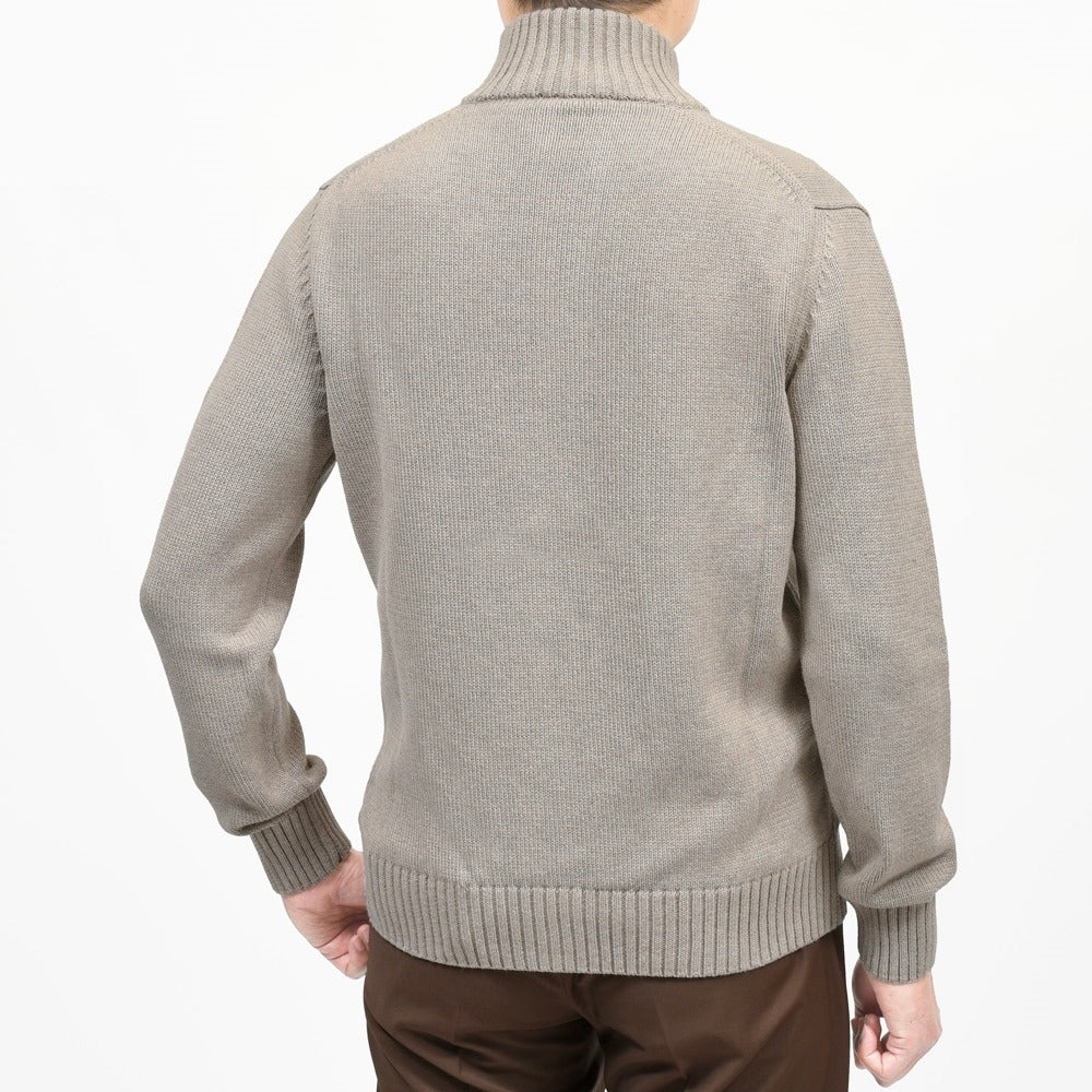 ZANONE（ザノーネ） 5ゲージソフトコットンスタンドカラーニットカーディガン CHIOTO/SLIM FIT/810150/ZN392/55602(M) 16065301052