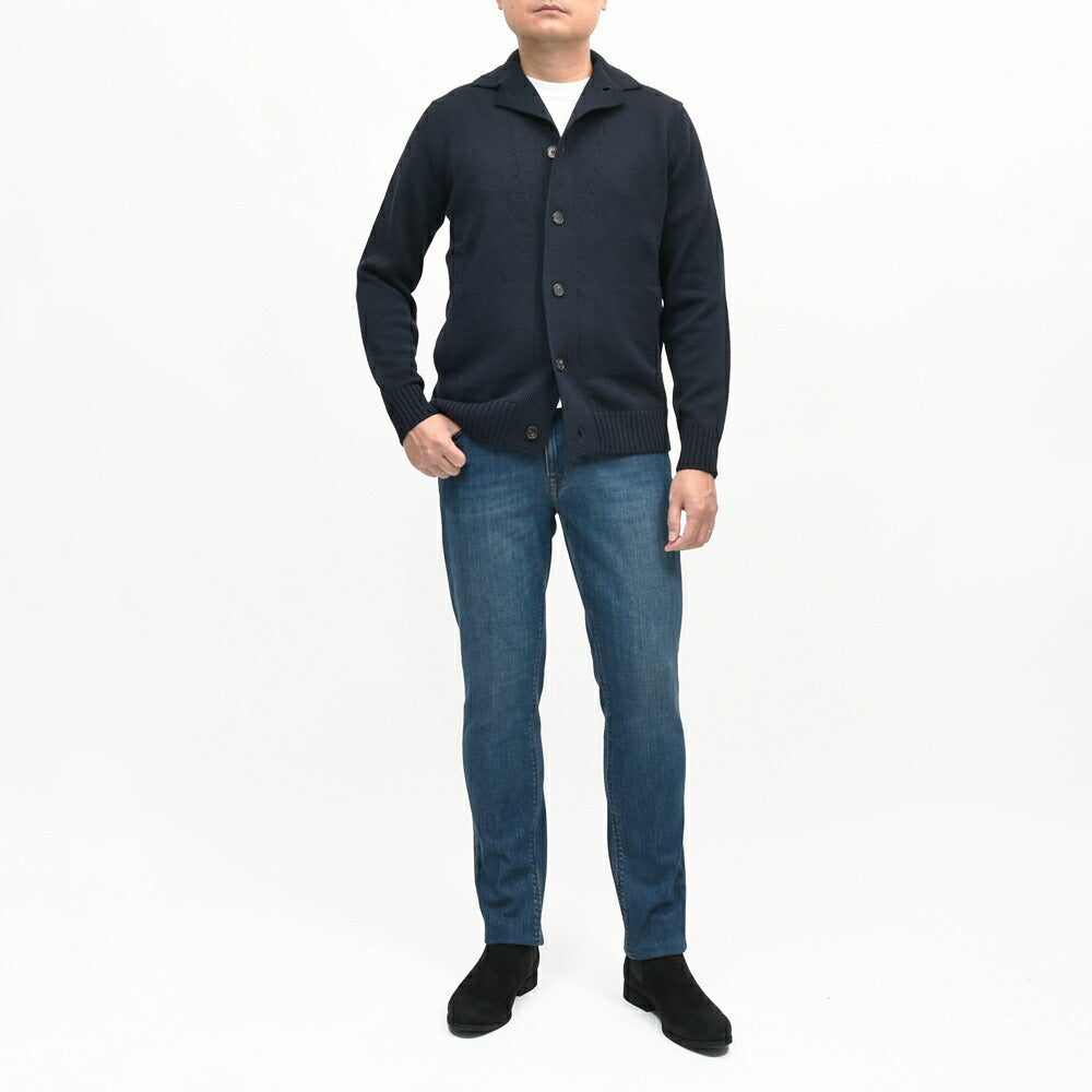 ZANONE（ザノーネ）5ゲージウールシャツカラーニットカーディガン KOBE/SLIM FIT/810180/ZR229/65802 16066000052