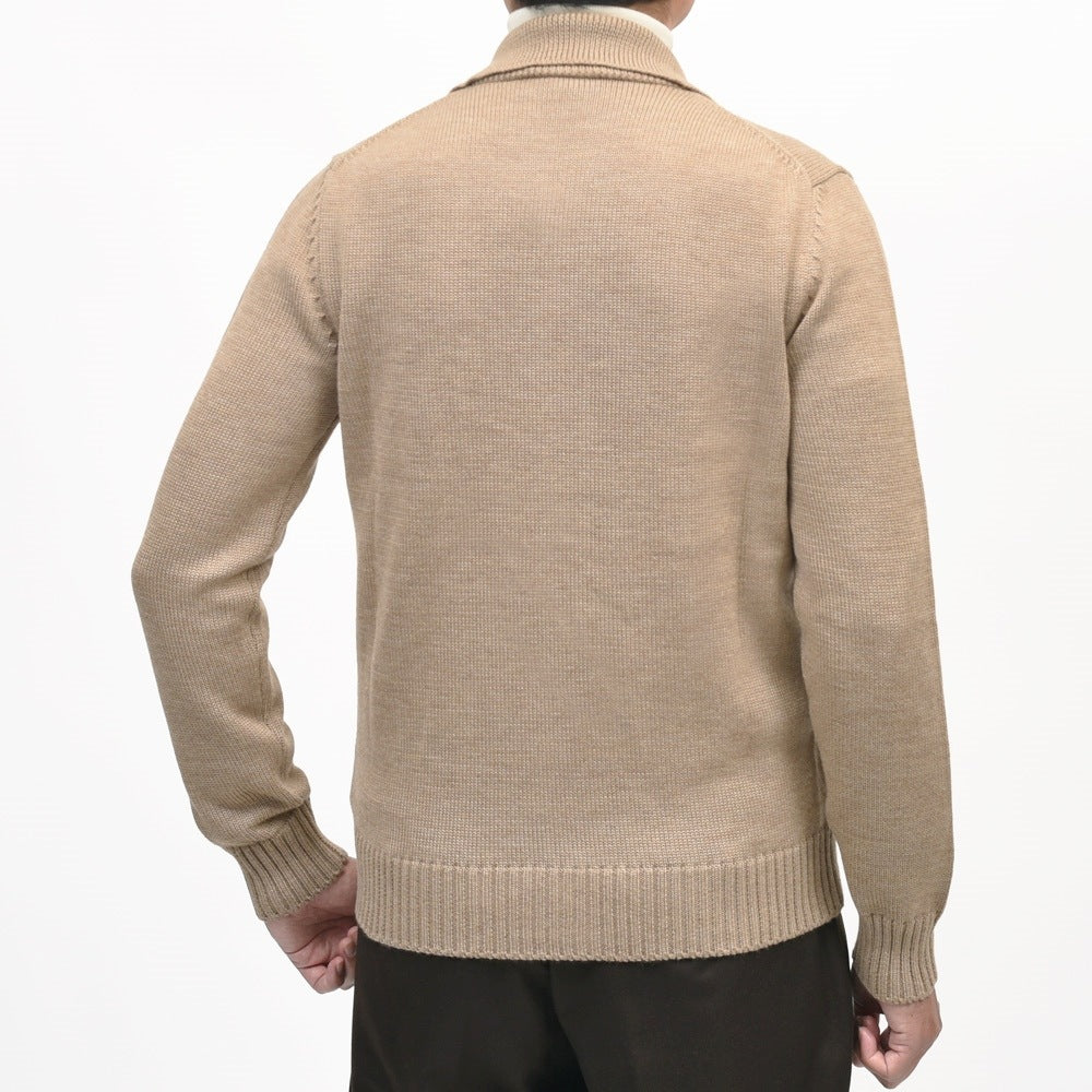 ZANONE（ザノーネ）5ゲージウールシャツカラーニットカーディガン KOBE/SLIM FIT/810180/ZR229/65802 16066000052