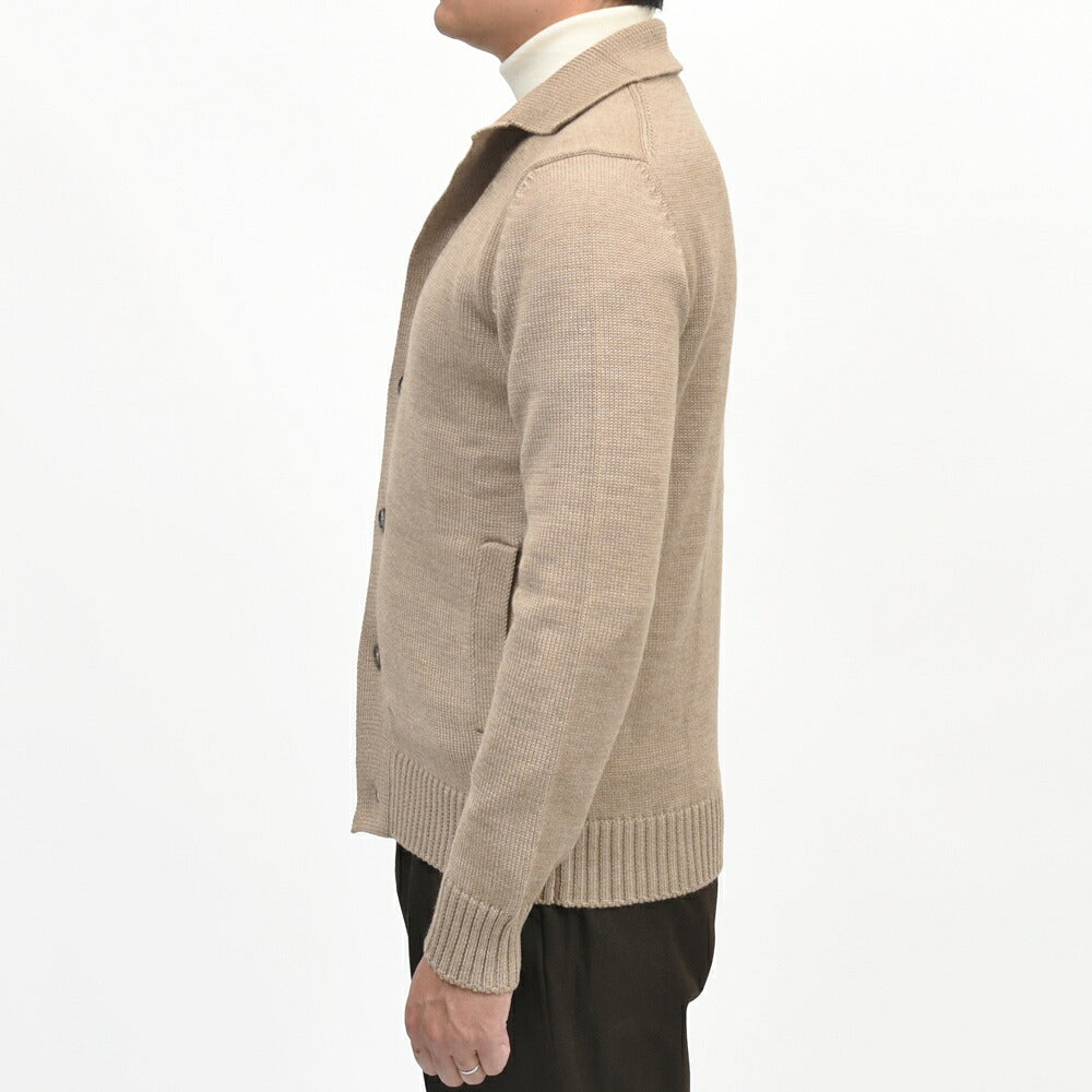 ZANONE（ザノーネ）5ゲージウールシャツカラーニットカーディガン KOBE/SLIM FIT/810180/ZR229/65802 16066000052