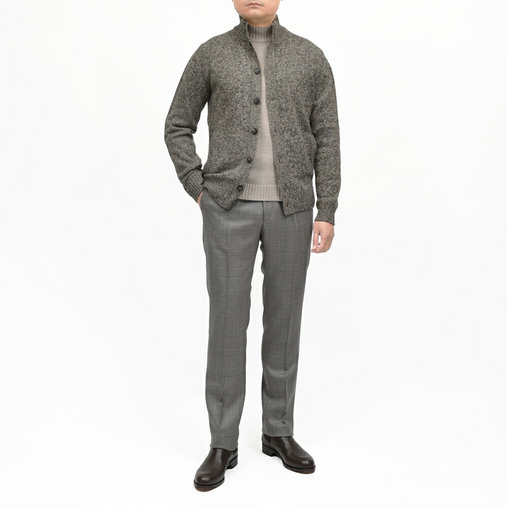 ZANONE（ザノーネ）5ゲージメランジウールスタンドカラーニットカーディガン CHIOTO/SLIM FIT/810130/ZN233/65801(M) 16066301052