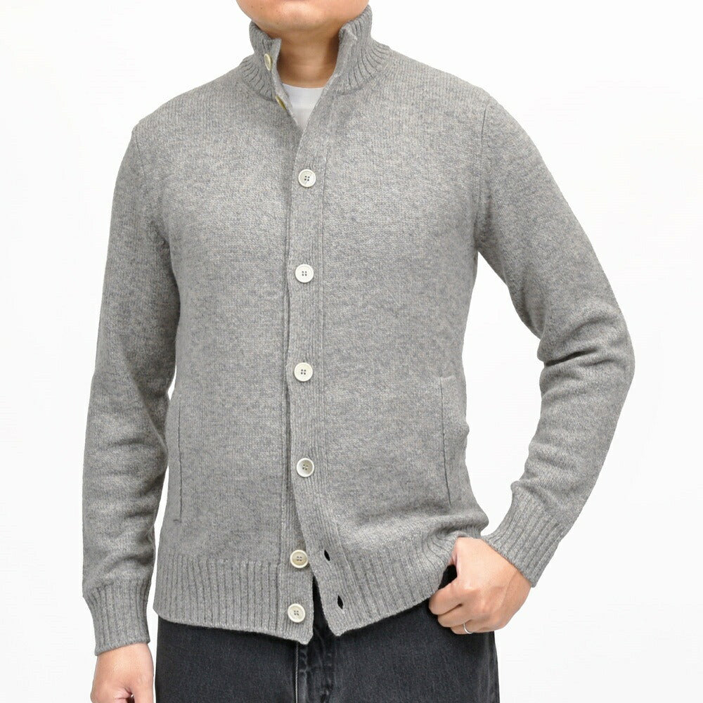 ZANONE（ザノーネ）5ゲージメランジウールスタンドカラーニットカーディガン CHIOTO/SLIM FIT/810130/ZN233/65801(M) 16066301052