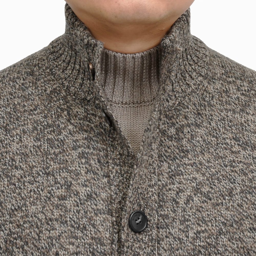 ZANONE（ザノーネ）5ゲージメランジウールスタンドカラーニットカーディガン CHIOTO/SLIM FIT/810130/ZN233/65801(M) 16066301052