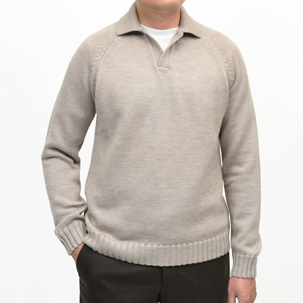 ZANONE（ザノーネ）5ゲージウールスキッパーニットポロ REGULAR FIT/472-65420(M) 16066302052
