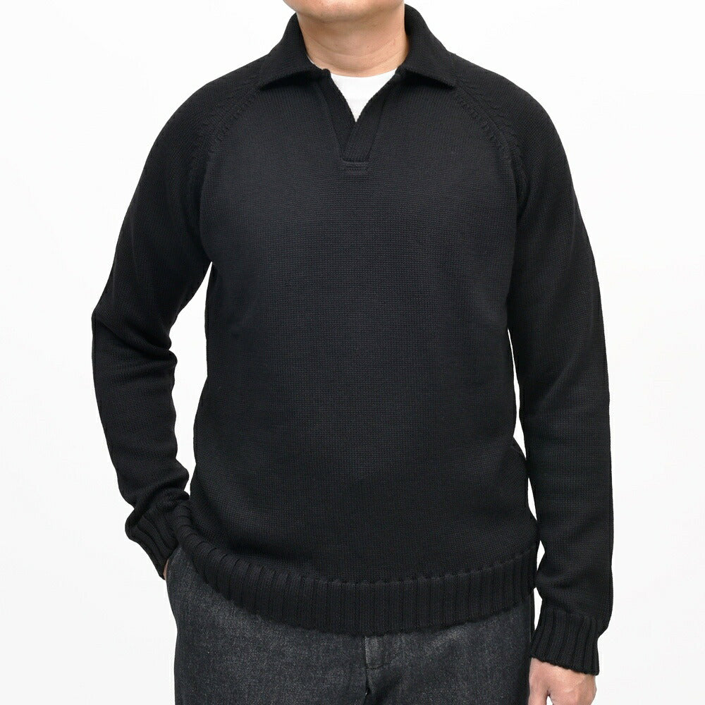 ZANONE（ザノーネ）5ゲージウールスキッパーニットポロ REGULAR FIT/472-65420(M) 16066302052
