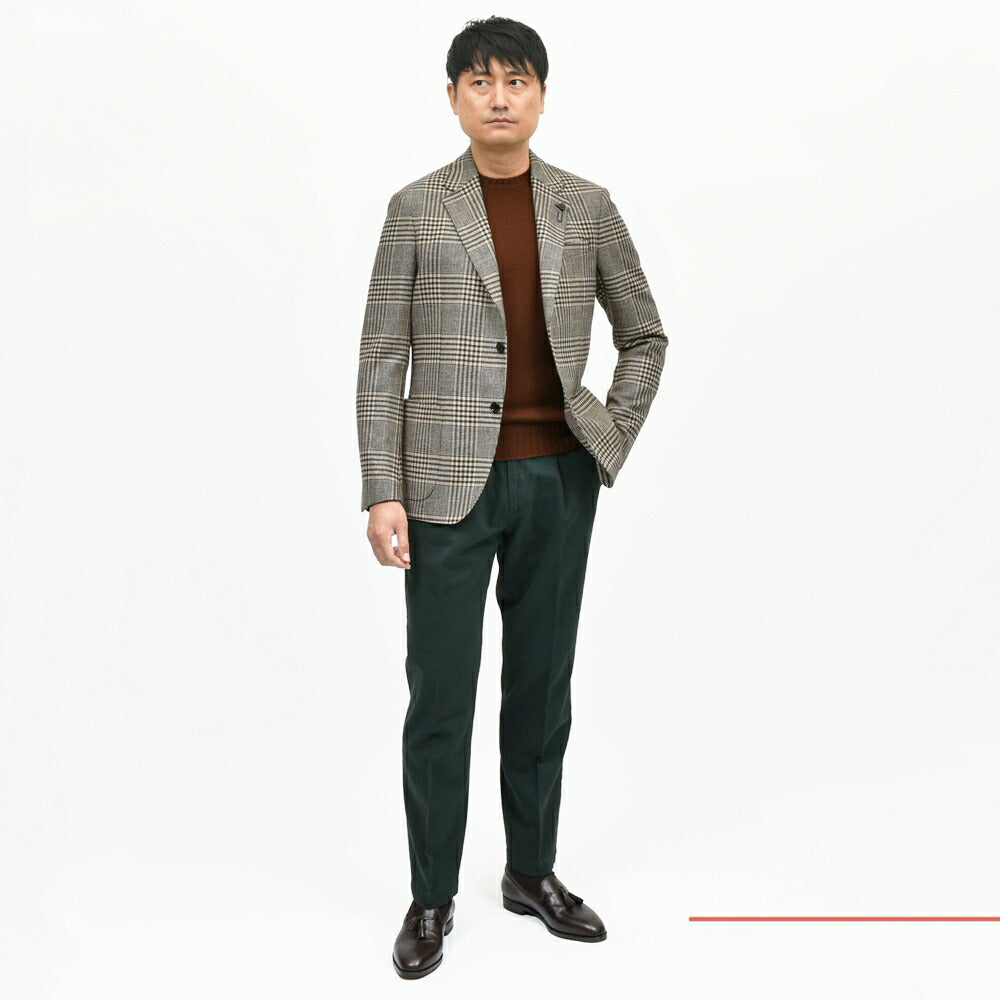 LARDINI（ラルディーニ） ROMAローマ ウールカシミアライトツィードオーバーチェック2Bジャケット CNJ6202Q/AAIF65517 17052006109
