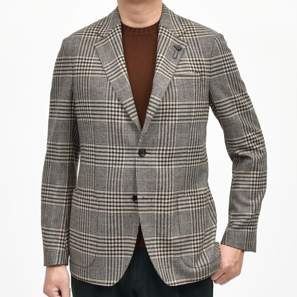 LARDINI（ラルディーニ） ROMAローマ ウールカシミアライトツィードオーバーチェック2Bジャケット CNJ6202Q/AAIF65517 17052006109