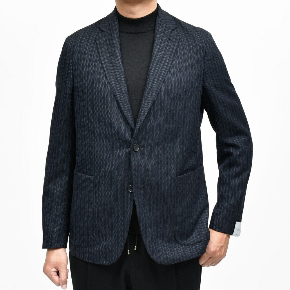 CARUSO（カルーゾ） ZERO JACKETゼロジャケット ウールカシミアジャガードストライプ2Bジャケット NPN2M200Z 17052007025