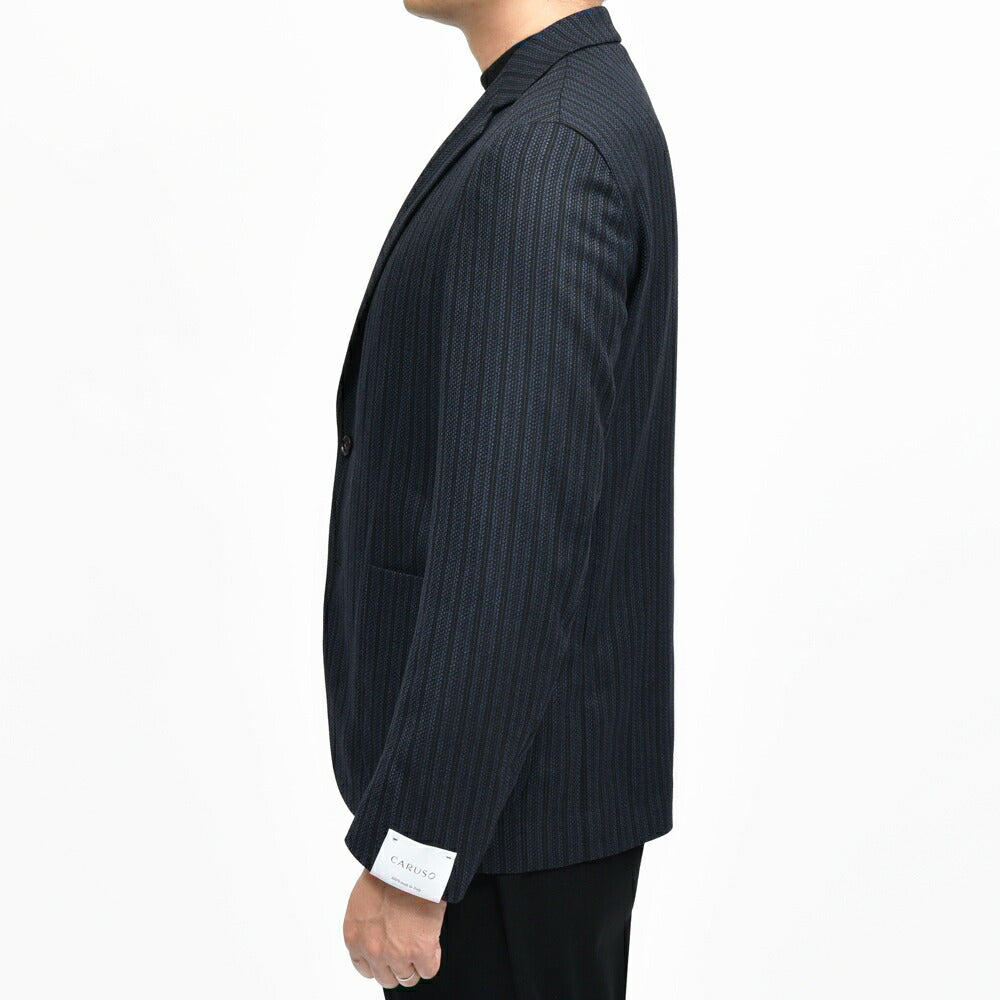 CARUSO（カルーゾ） ZERO JACKETゼロジャケット ウールカシミアジャガードストライプ2Bジャケット NPN2M200Z 17052007025