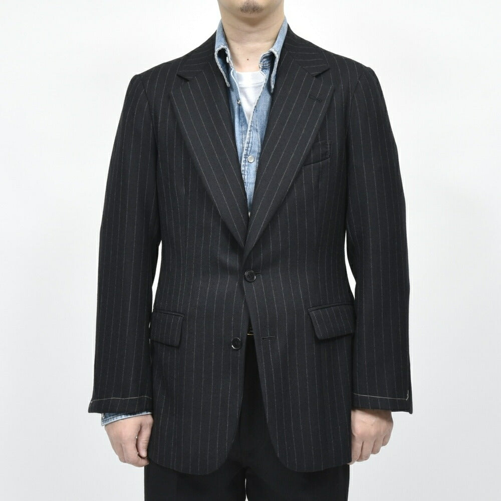 garoh（ガロウ） jacket06 ウールサージピンストライプ2Bジャケット 17052800146