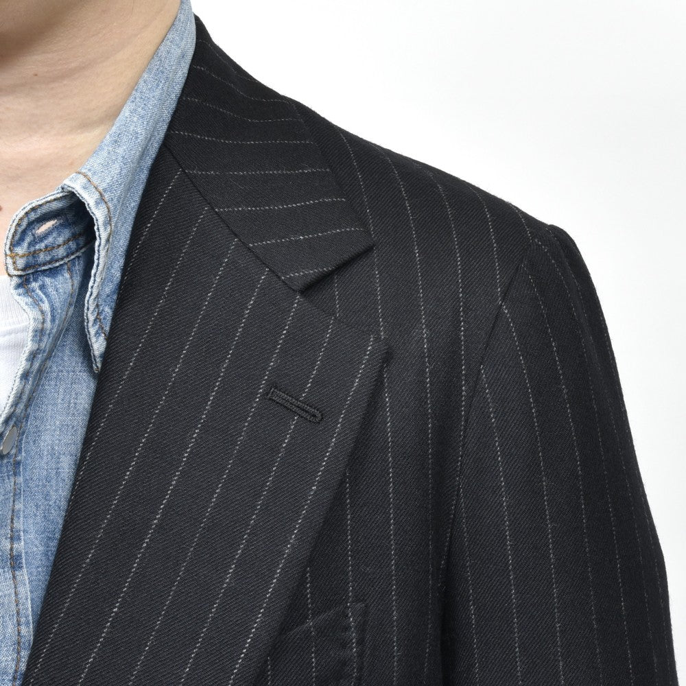 garoh（ガロウ） jacket06 ウールサージピンストライプ2Bジャケット 17052800146