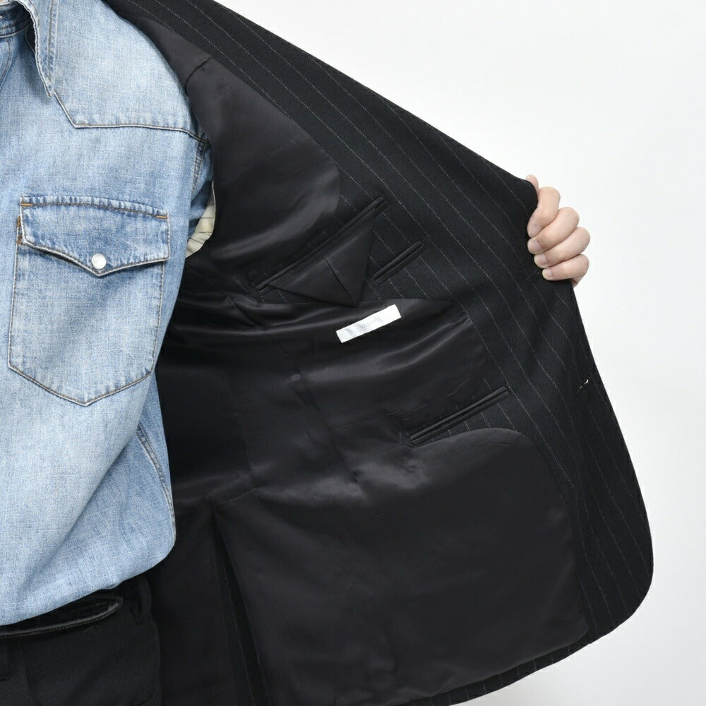 garoh（ガロウ） jacket06 ウールサージピンストライプ2Bジャケット 17052800146