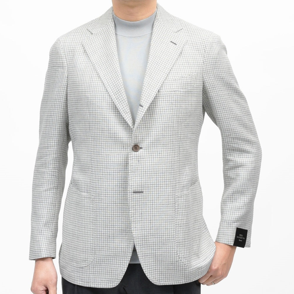 TITO ALLEGRETTO（ティト アレグレット） リネンウールライトツィードギンガムチェック3Bジャケット TA-05-261-019 17061001142