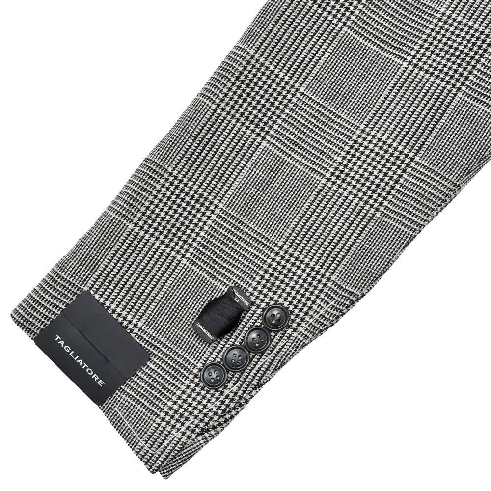 TAGLIATORE（タリアトーレ） DAKARダカール ウールリネンジャガードグレンチェック2Bジャケット 340338 17061005054