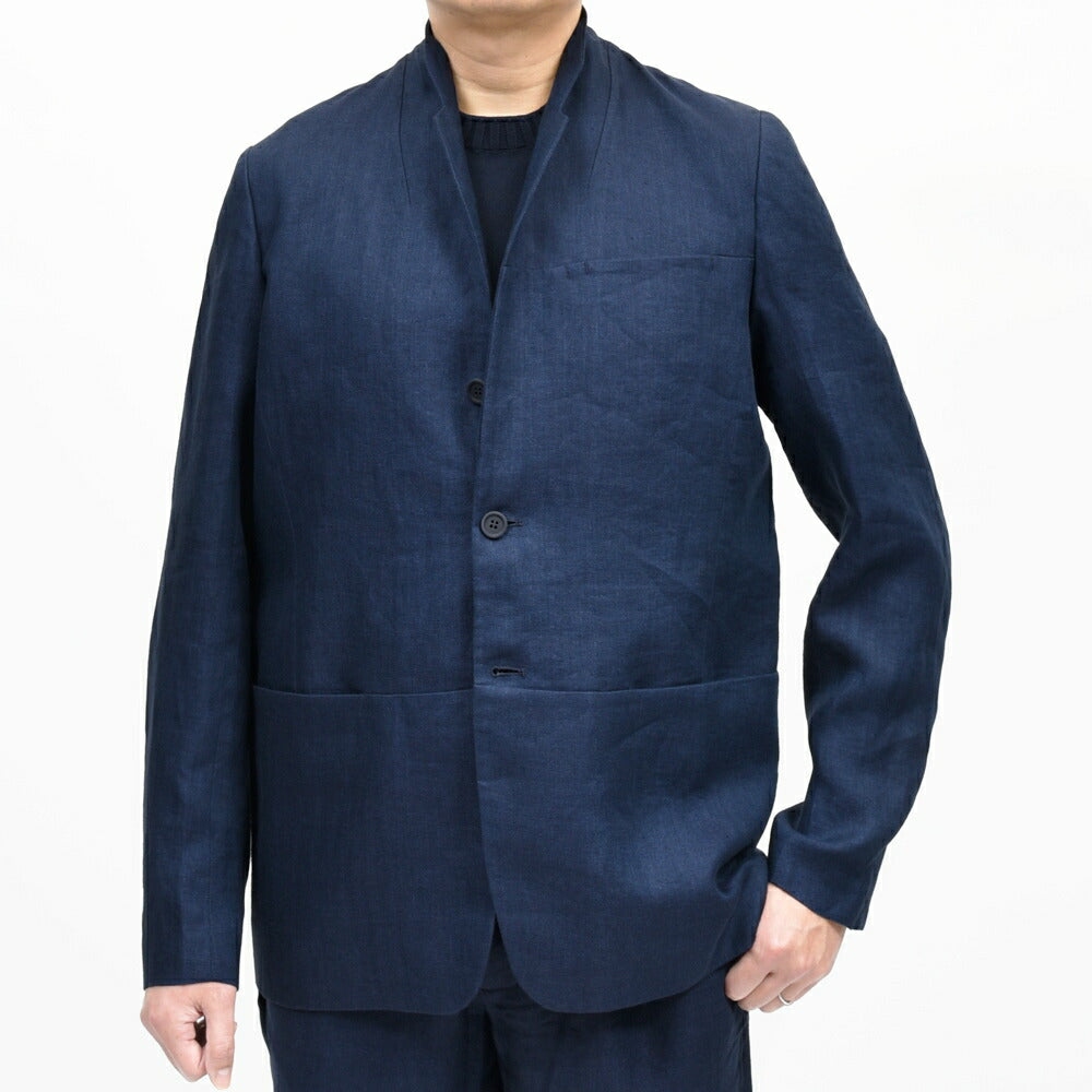SEASE（シーズ） ELLEN BLAZER2.0 リネンコットンヘリンボーンスタンドカラージャケット JB033TN403 17061008039