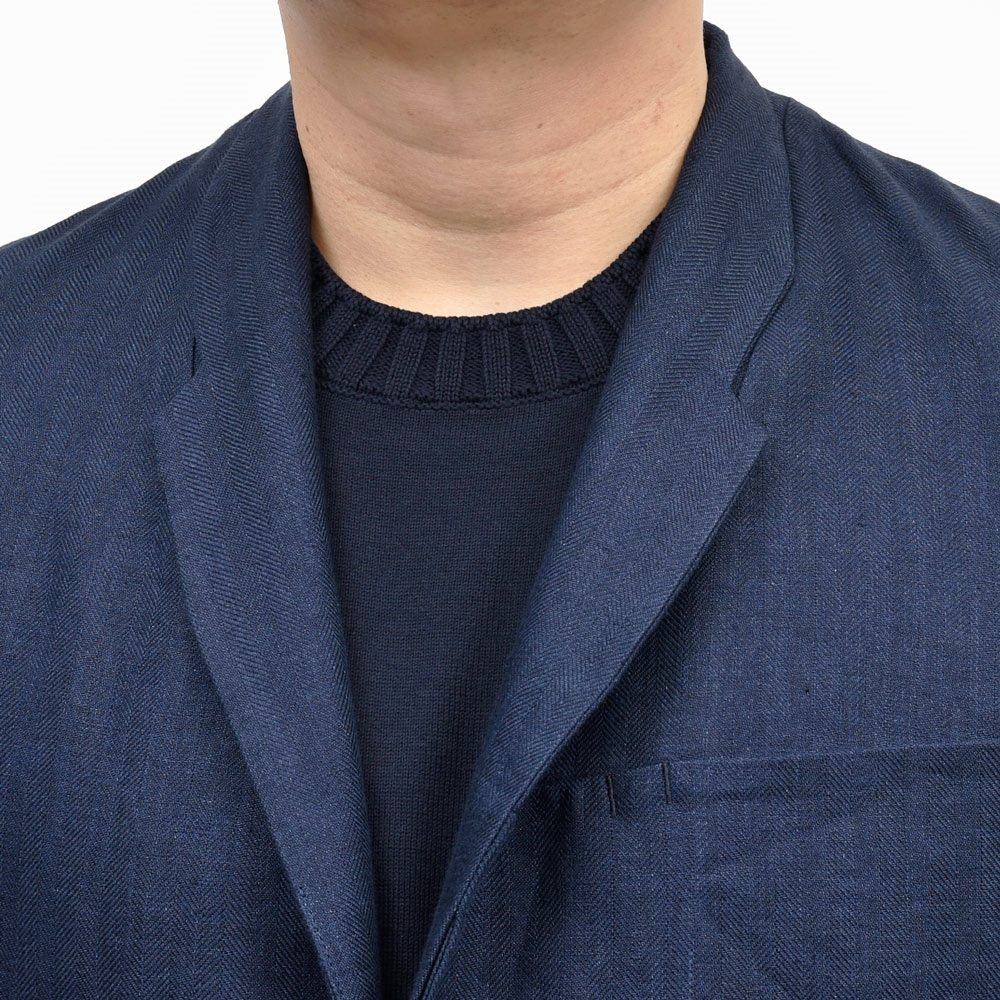 SEASE（シーズ） ELLEN BLAZER2.0 リネンコットンヘリンボーンスタンドカラージャケット JB033TN403 17061008039