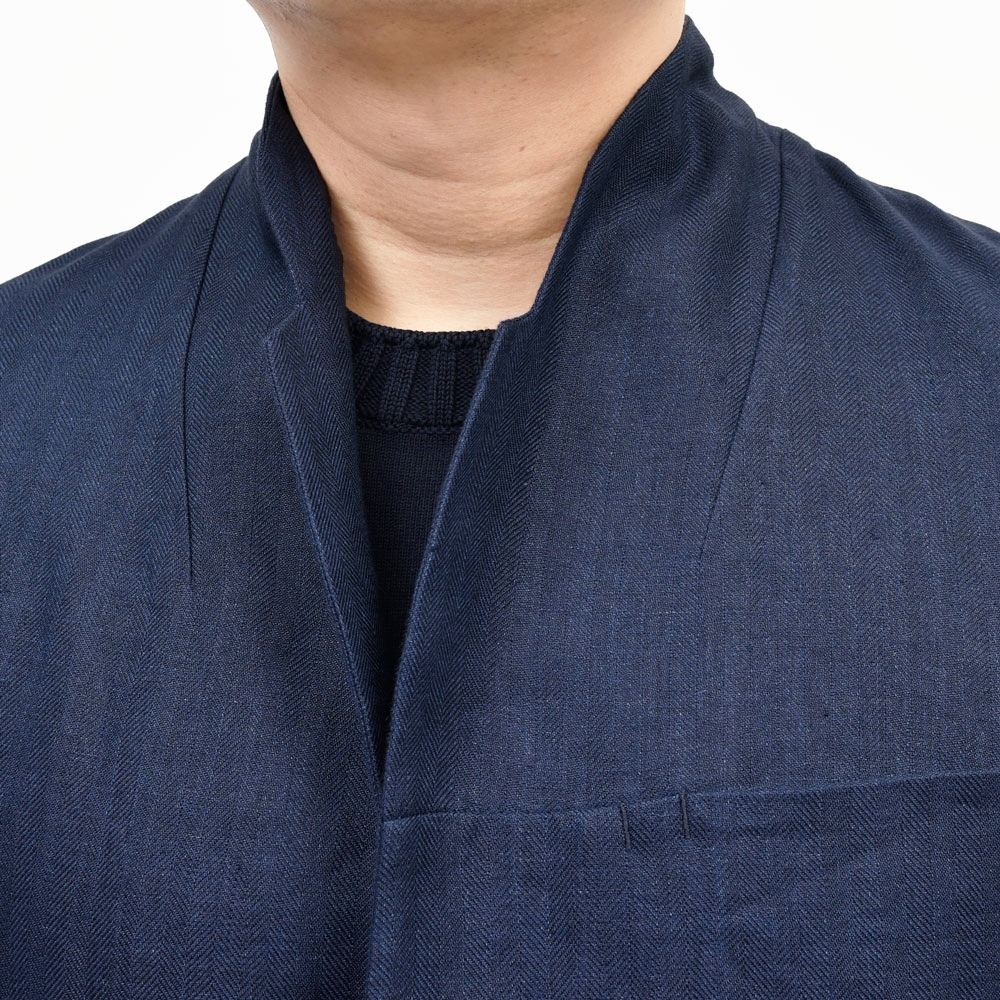 SEASE（シーズ） ELLEN BLAZER2.0 リネンコットンヘリンボーンスタンドカラージャケット JB033TN403 17061008039