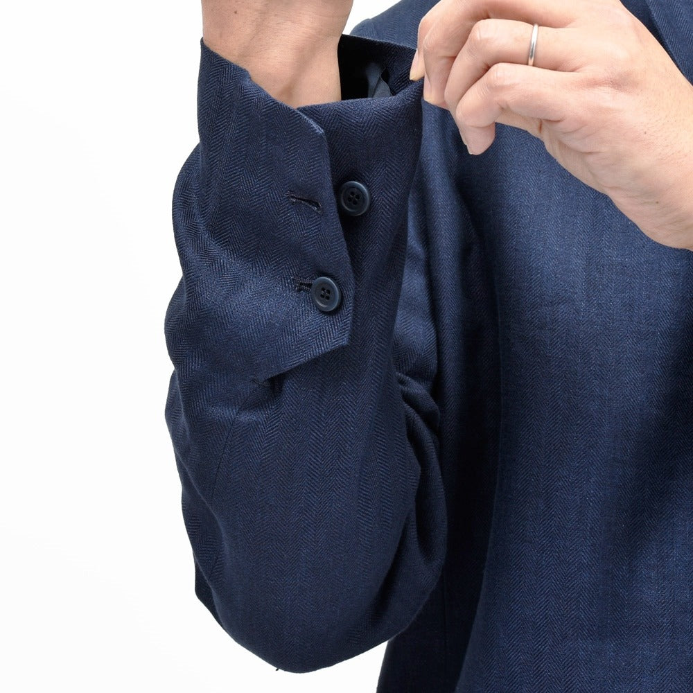 SEASE（シーズ） ELLEN BLAZER2.0 リネンコットンヘリンボーンスタンドカラージャケット JB033TN403 17061008039