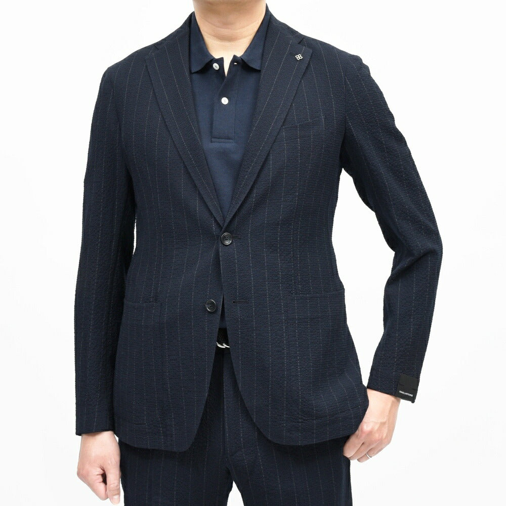TAGLIATORE（タリアトーレ） DAKARダカール ストレッチウールシアサッカーチョークストライプ2Bジャケット 120134 17061600054