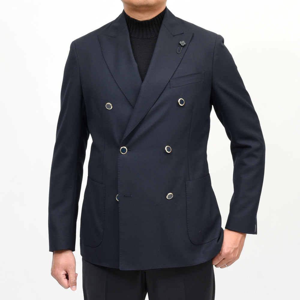 LARDINI（ラルディーニ） ROMAローマ テックウールホップサック6Bダブルジャケット(メタルボタン) A6203JQ4703 17062001109