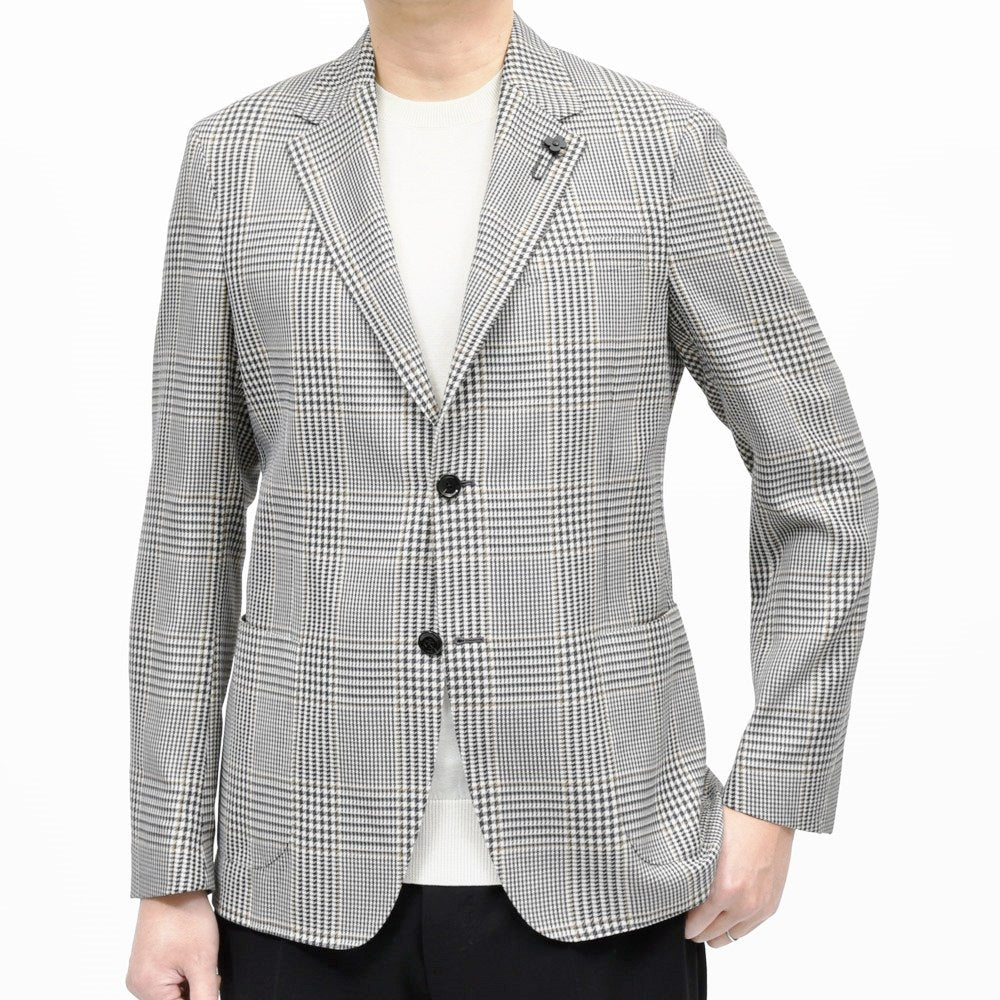 LARDINI（ラルディーニ） ROMAローマ コットンリネンライトツィードグレンチェック2Bジャケット 6116-A6202Q6506 17065002109