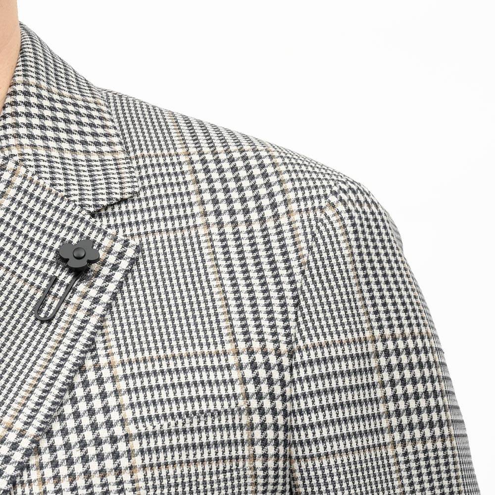 LARDINI（ラルディーニ） ROMAローマ コットンリネンライトツィードグレンチェック2Bジャケット 6116-A6202Q6506 17065002109