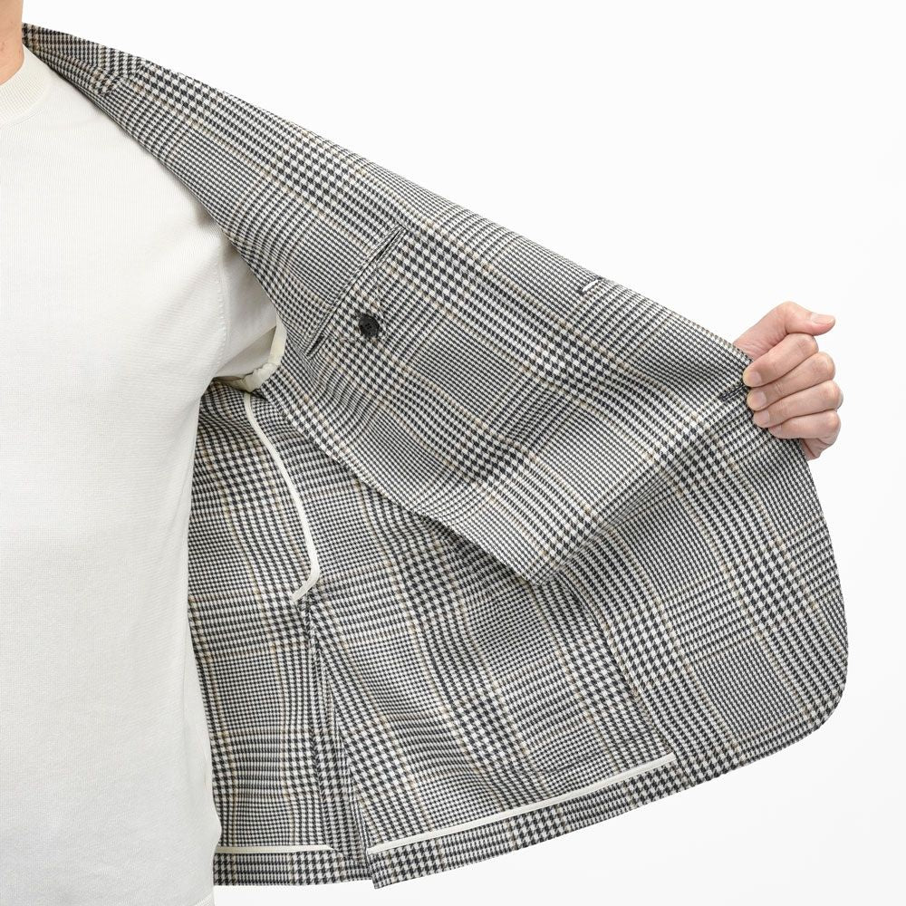 LARDINI（ラルディーニ） ROMAローマ コットンリネンライトツィードグレンチェック2Bジャケット 6116-A6202Q6506 17065002109