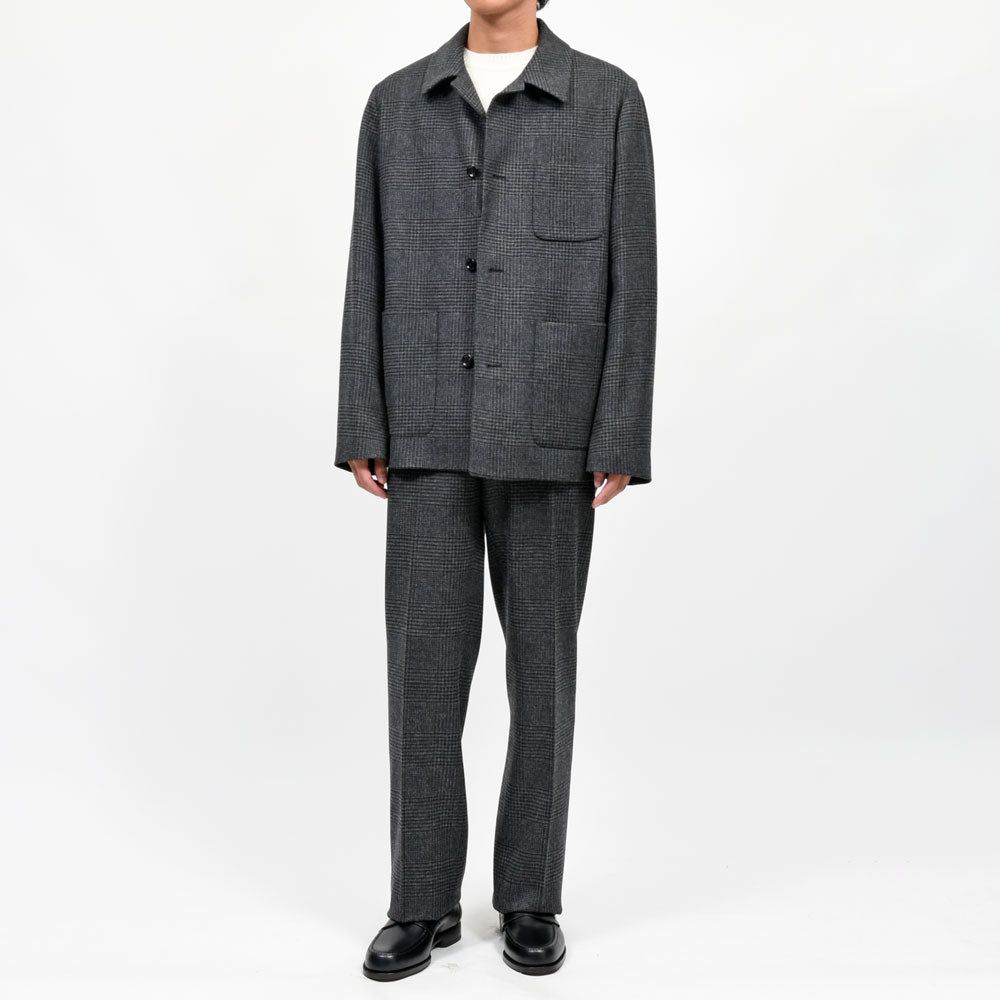 LARDINI（ラルディーニ）<br>STONE ウールカシミアグレンチェックアトリエジャケット 6216-4STONE7515 17066400109