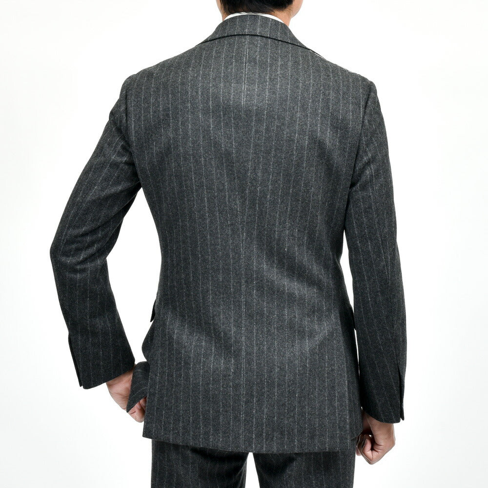 guji（グジ）ウールフランネルチョークストライプ3B1プリーツスーツ MADE BY RING JACKET / FOX BROTHERS - CBT5 17152204028