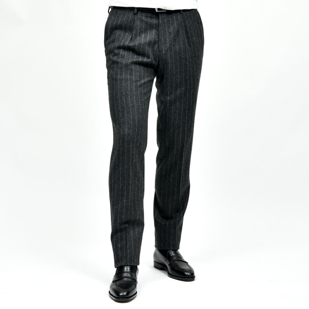 guji（グジ）ウールフランネルチョークストライプ3B1プリーツスーツ MADE BY RING JACKET / FOX BROTHERS - CBT5 17152204028