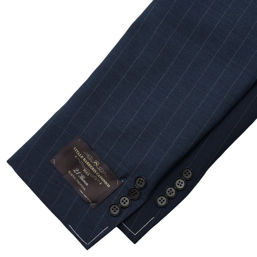 guji（グジ）ウールトロピカルピンストライプ3B1プリーツスーツ MADE BY RING JACKET / VITALE BARBERIS CANONICO 17161205028