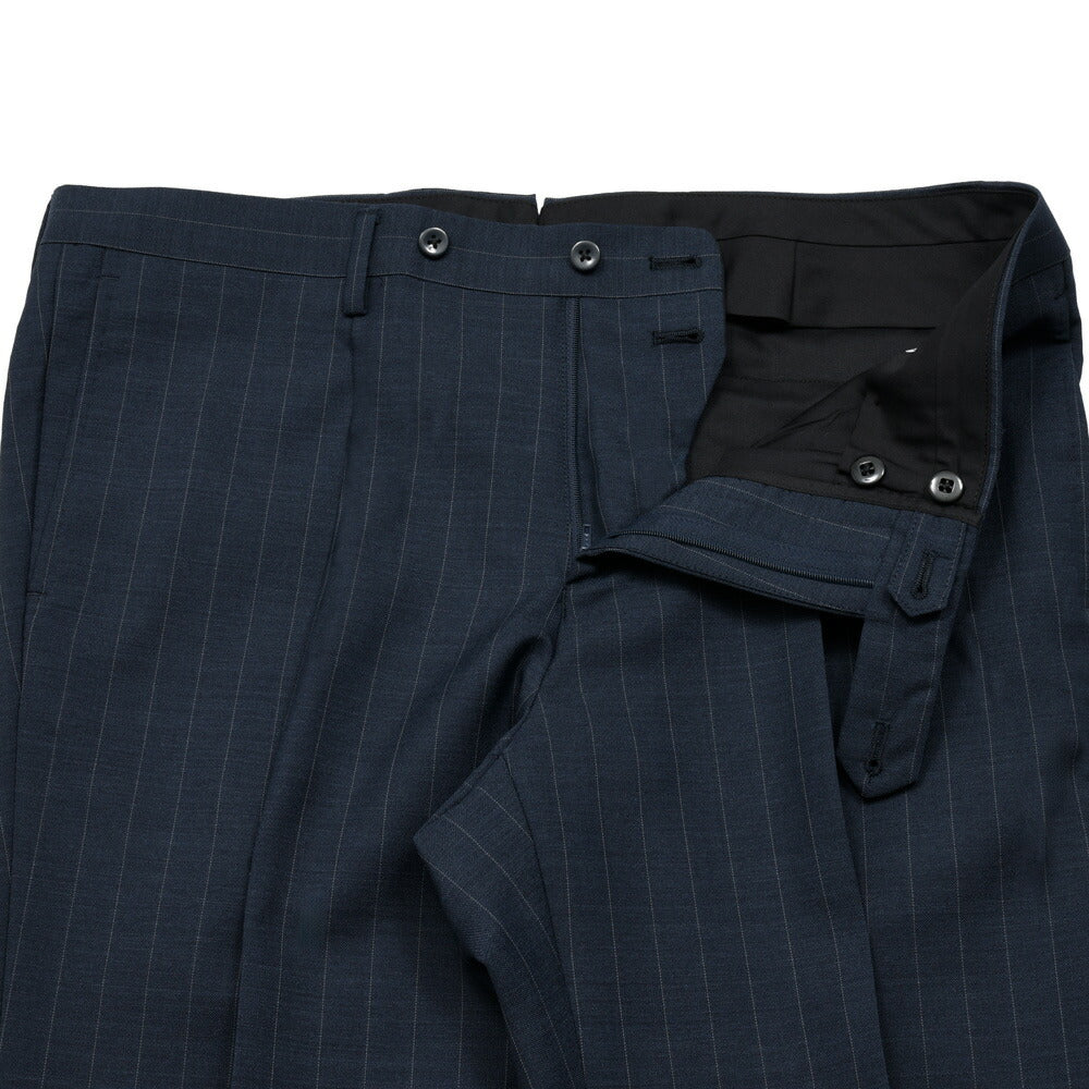 guji（グジ）ウールトロピカルピンストライプ3B1プリーツスーツ MADE BY RING JACKET / VITALE BARBERIS CANONICO 17161205028