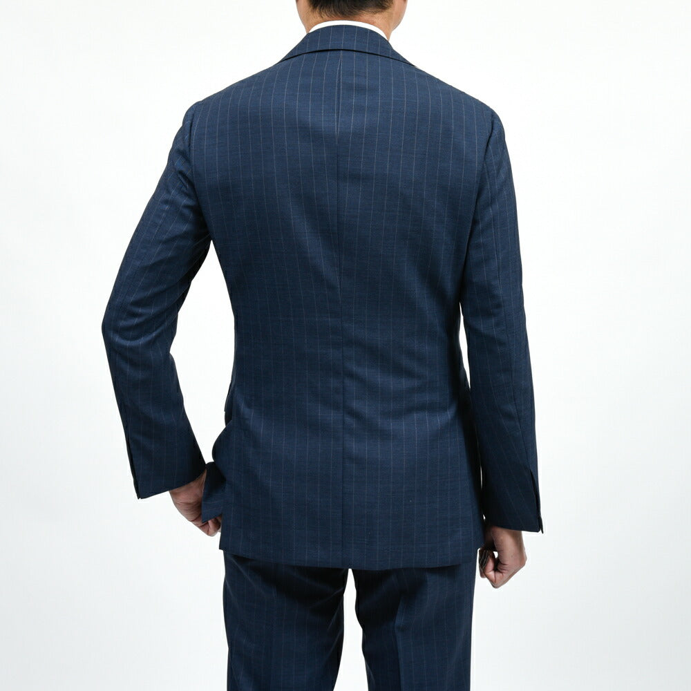 guji（グジ）ウールトロピカルピンストライプ3B1プリーツスーツ MADE BY RING JACKET / VITALE BARBERIS CANONICO 17161205028
