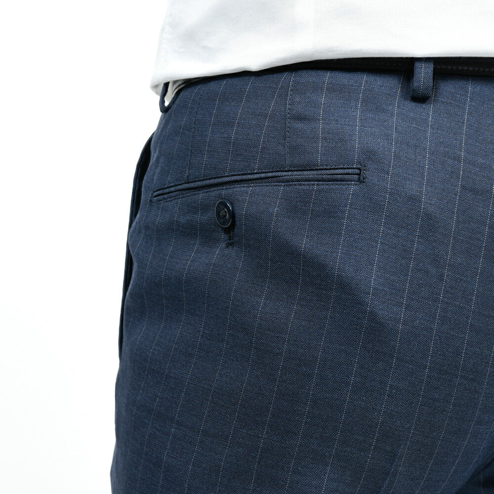 guji（グジ）ウールトロピカルピンストライプ3B1プリーツスーツ MADE BY RING JACKET / VITALE BARBERIS CANONICO 17161205028