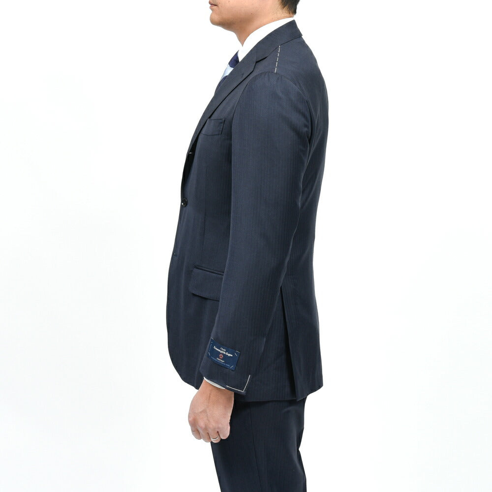 guji（グジ） ウールマイクロヘリンボーン3B1プリーツスーツ MADE BY RING JACKET / Ermenegildo Zegna - TROFEO 17161209028