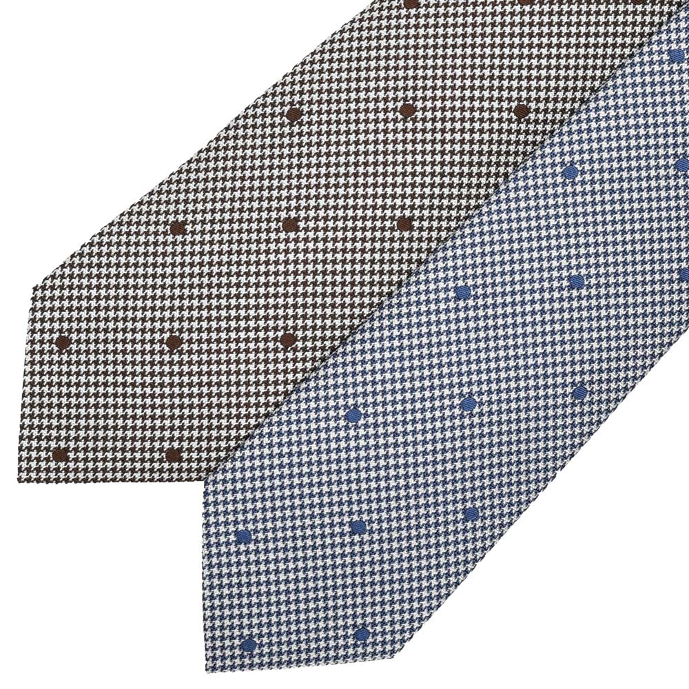 Seaward & Stearn（シーワード & スターン）シルクドットハウンドトゥースパターンタイ 18261201231