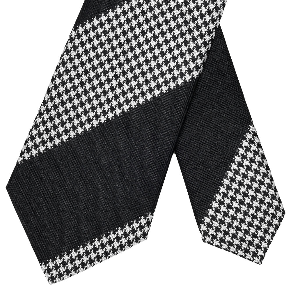 Seaward & Stearn（シーワード & スターン）シルクハウンドトゥースストライプタイ 18262201231