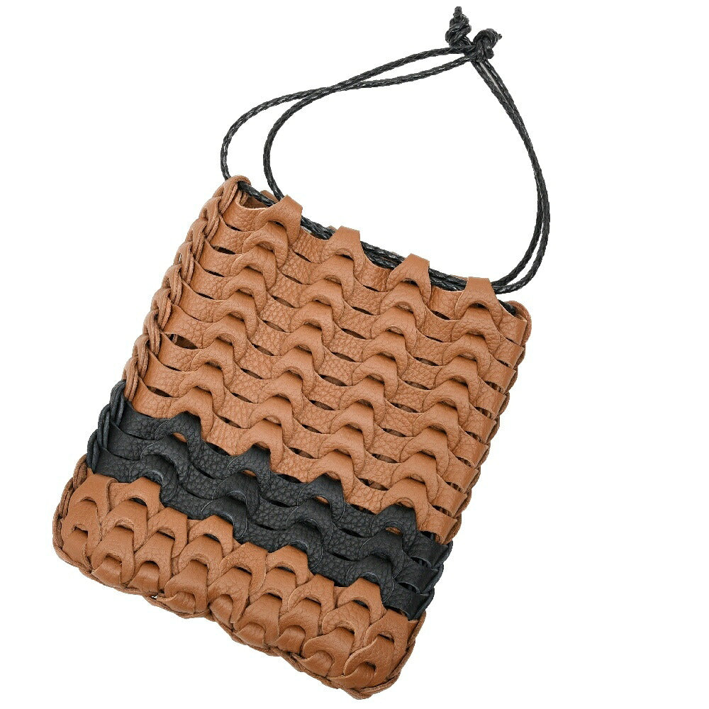 il micio（イル ミーチョ） イントレチャートレザードローストリングミニバッグ B-3/SACHETTO BAG/BULL 18462000054