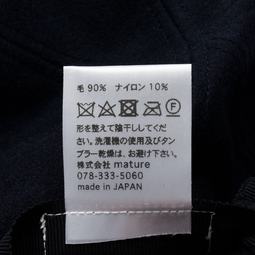 MATURE HA._MIL（マチュアーハ ミル）trainer cap_w melton ウールナイロンメルトン6パネルキャップ MIL-TC1110_W 18562402221