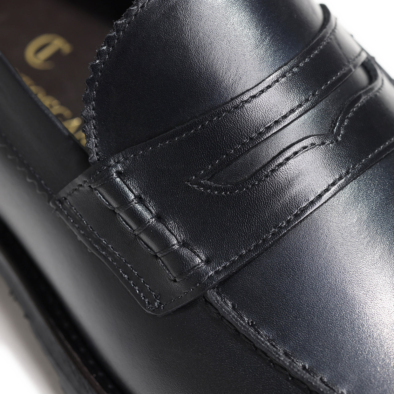 Calzoleria Toscana / レザー Uチップ コインローファー/ARCTIAGRIP 7545 BLACK