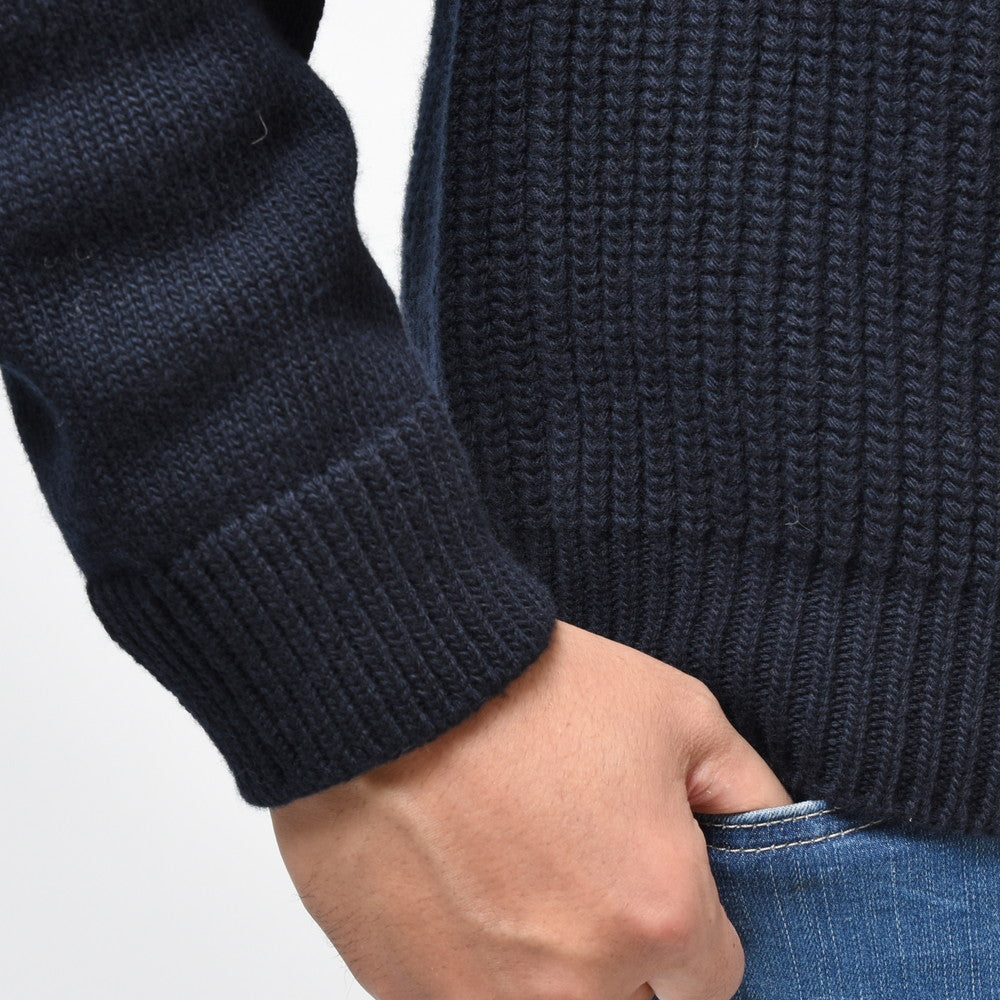 HERNO（ヘルノ） RESORTリゾート ローゲージウールハーフジッププルオーバーニットフーディー ML00003UR/70145+12387S