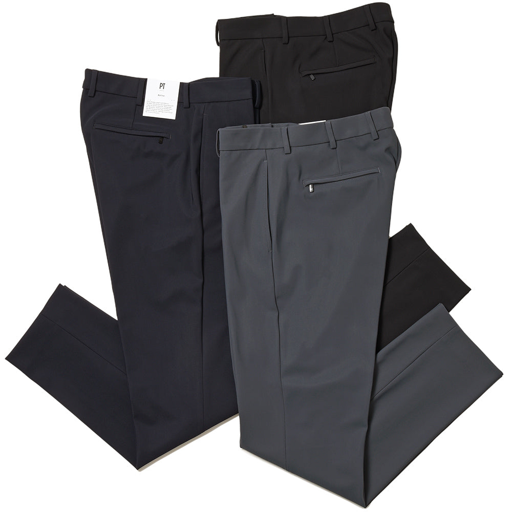PT TORINO ピーティー トリノ Active ナイロン ストレッチ ノープリーツ パンツ EPSILON BACK ZIP