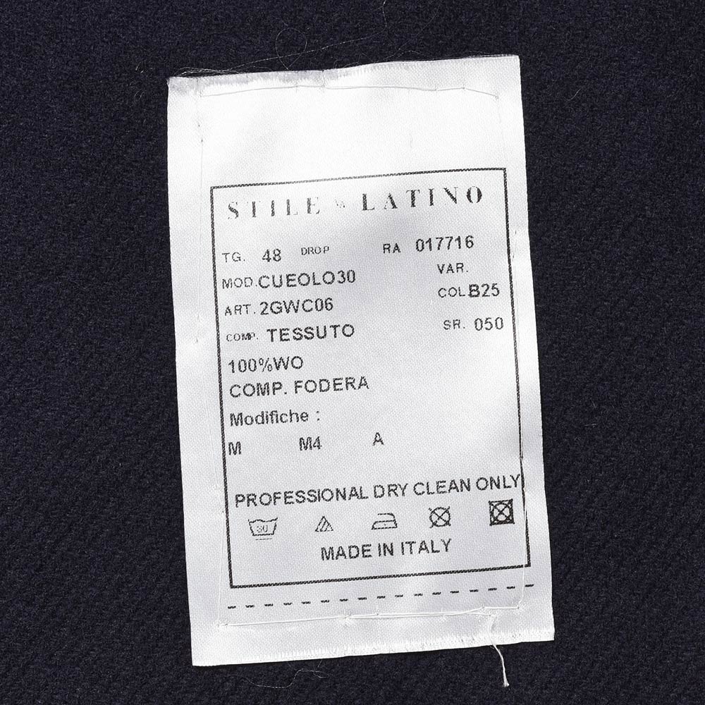 STILE LATINO スティレ ラティーノ EOLO ウール ツイル シングル3Bチェスターコート