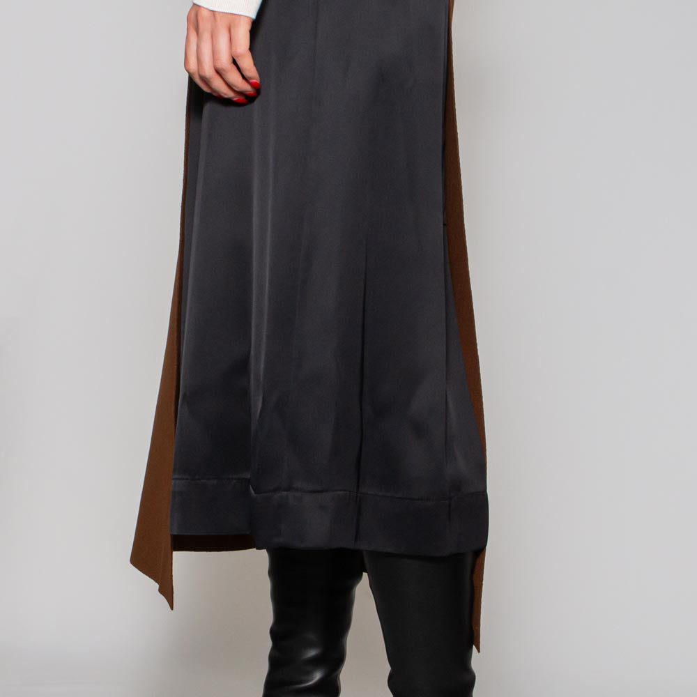 PLAN C(プラン シー)<BR>GOCAE53HVZ/CONTRAST MIDI SKIRT バイカラースカート
